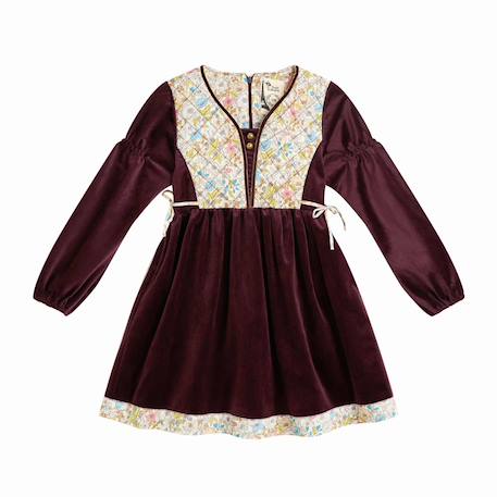 Robe hiver fille en velours margot Bordeaux 3 - vertbaudet enfant 