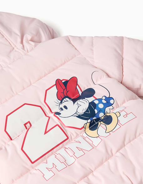 Doudoune à capuche avec imprimé minnie Rose clair 4 - vertbaudet enfant 