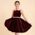 Robe fille en velours & col claudine liberty hepburn Bordeaux col liberty pastel 1 - vertbaudet enfant 