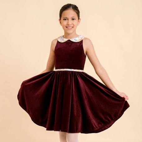 Fille-Robe fille en velours & col claudine liberty hepburn