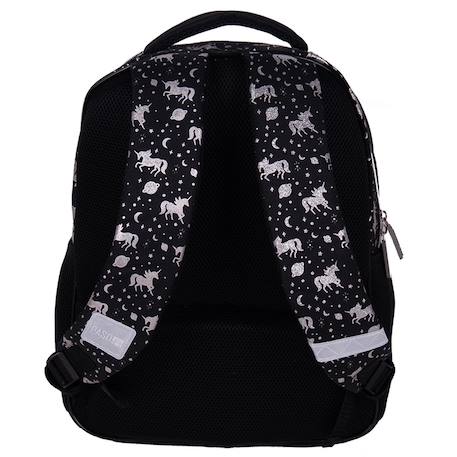Sac à dos scolaire fille motif licorne imperméable Bleu licorne+Noir 5 - vertbaudet enfant 