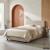 Lit coffre avec sommier à lattes et tête de lit, l 202 x p 97,5 x h 86cm, finition tissu Beige+Gris clair 1 - vertbaudet enfant 