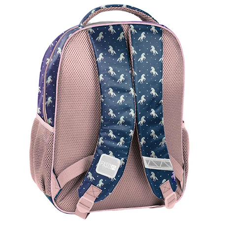 Sac à dos scolaire fille motif licorne imperméable Bleu licorne+Noir 2 - vertbaudet enfant 