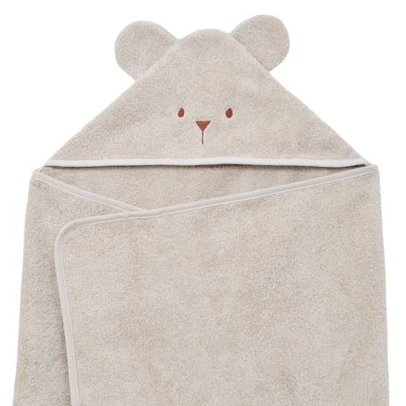 Cape de bain coton bio ourson Beige+Écru 3 - vertbaudet enfant 