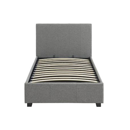 Lit coffre avec sommier à lattes et tête de lit, l 202 x p 97,5 x h 86cm, finition tissu Beige+Gris clair 10 - vertbaudet enfant 