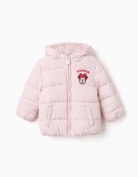 Doudoune à capuche avec imprimé minnie Rose clair 2 - vertbaudet enfant 