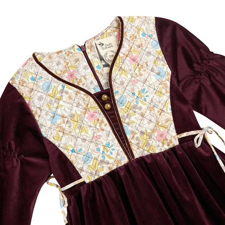 Robe hiver fille en velours margot Bordeaux 4 - vertbaudet enfant 