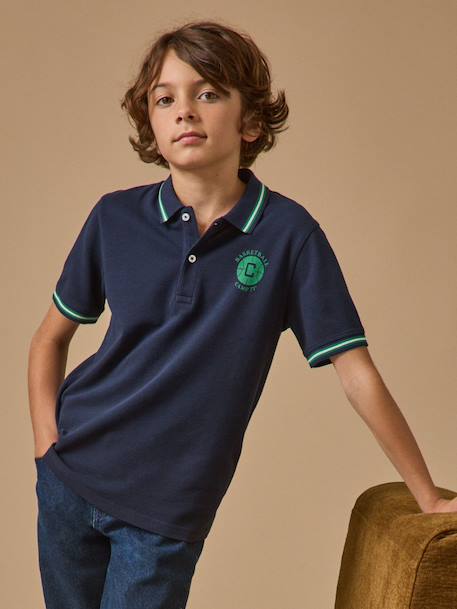Polo en maille piquée garçon Marine 1 - vertbaudet enfant 