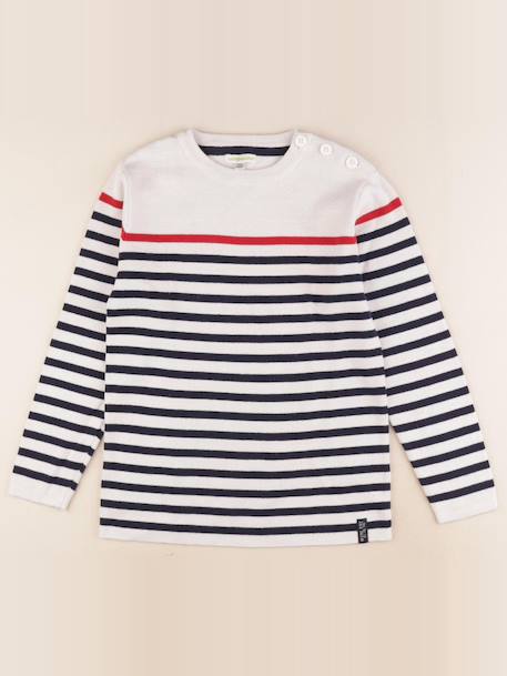 Pull - 10 ans Blanc, bleu 1 - vertbaudet enfant 