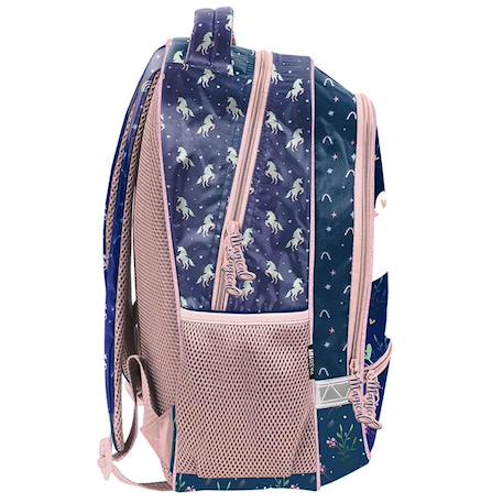 Sac à dos scolaire fille motif licorne imperméable Bleu licorne+Noir 3 - vertbaudet enfant 