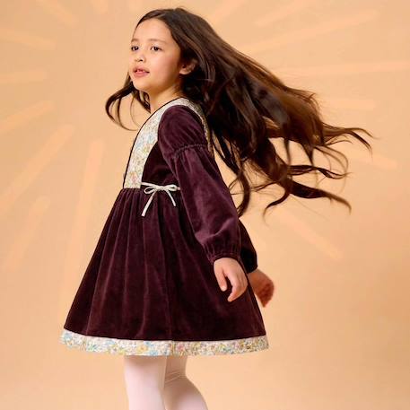 Robe hiver fille en velours margot Bordeaux 2 - vertbaudet enfant 