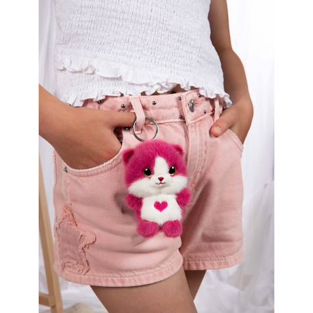 Porte-clés peluche chat doux pour enfant Rose 2 - vertbaudet enfant 