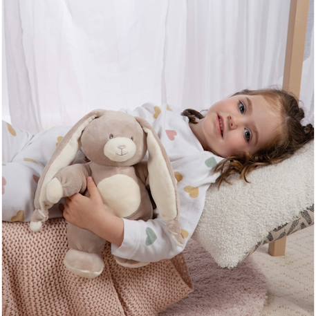 Doudou lapin doux avec longues oreilles - 28 cm Bleu+Marron+Rose+Vert 6 - vertbaudet enfant 