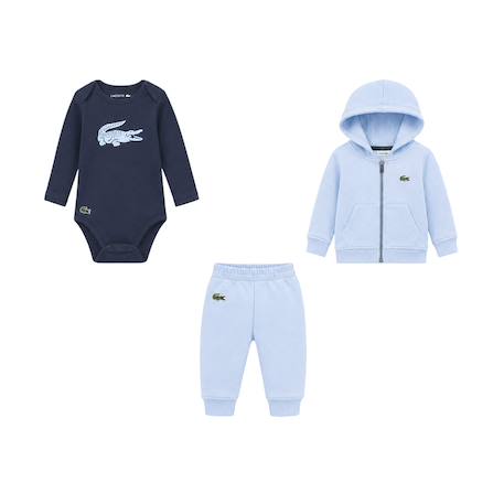 Ensemble de survêtement bébé en coton Bleu ciel+Bleu marine, bleu ciel+Rose clair+Viennois, blanc 1 - vertbaudet enfant 