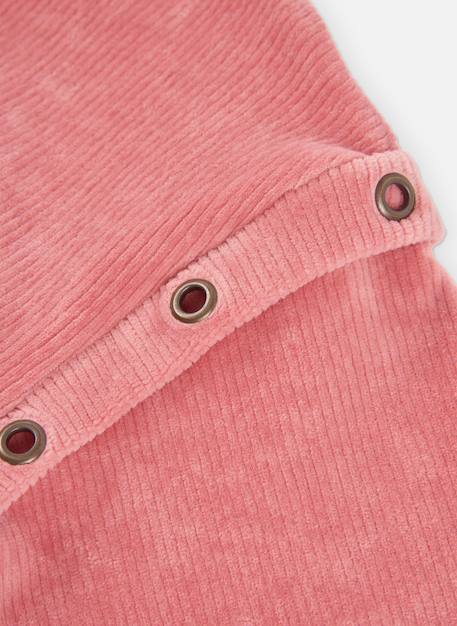 Sweat-shirt fille en velours côtelé avec boutons Rose 4 - vertbaudet enfant 