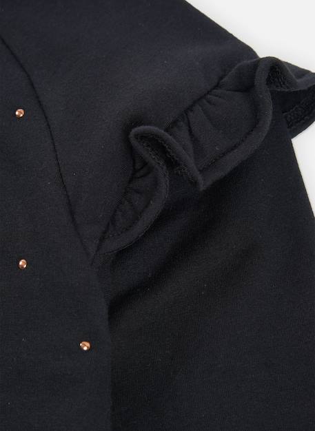 Sweat-shirt fille en molleton avec clous Noir 4 - vertbaudet enfant 