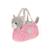 Peluche - peluche girly bag fashionista – chat gris et blanc avec sac et détails argentés – 18 cm Blanc 1 - vertbaudet enfant 