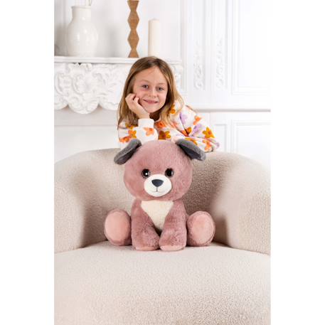 Peluche - peluche puppy eyes pets - chien rose poudré et gris - 40 cm Rose 5 - vertbaudet enfant 