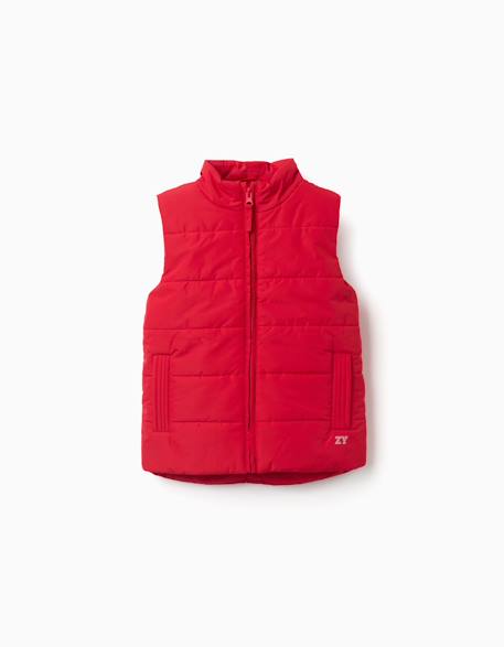 Doudoune sans manches avec doublure en polaire et poches Bleu foncé+Rouge 6 - vertbaudet enfant 