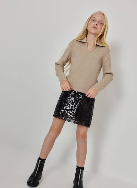 Jupe en tulle à sequins Noir 1 - vertbaudet enfant 