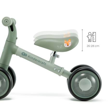 Draisienne Kinderkraft CUTIE FLASH à 4 Roues avec Lumières RGB, Selle Réglable, Roulements ABEC-7 et Cadre Acier Beige+Bleu+Rose+Vert 24 - vertbaudet enfant 