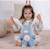 Doudou lapin doux avec longues oreilles - 28 cm Bleu+Marron+Rose+Vert 2 - vertbaudet enfant 