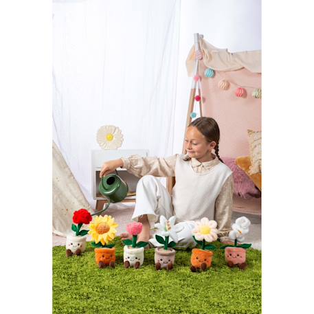 Peluche - peluche fleur marguerite avec pot orange – mimi flowers – 24 cm Orange 4 - vertbaudet enfant 