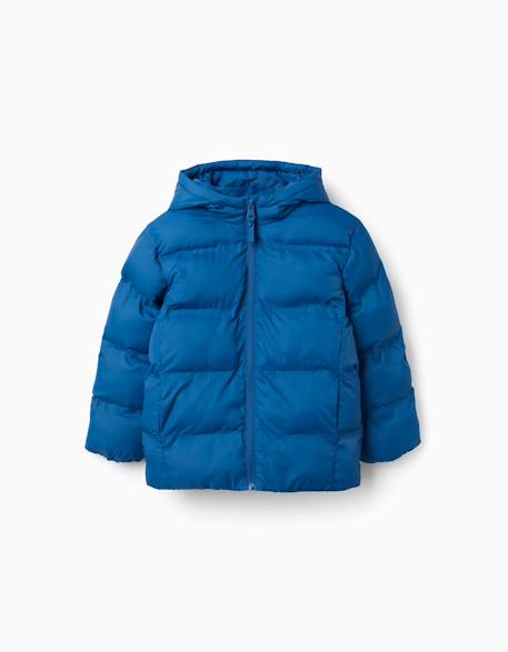 Doudoune thermique avec capuche et poches Bleu+Gris foncé 3 - vertbaudet enfant 