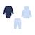 Ensemble de survêtement bébé en coton Bleu ciel+Bleu marine, bleu ciel+Rose clair+Viennois, blanc 2 - vertbaudet enfant 