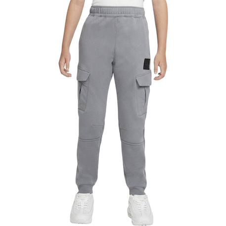 Pantalon de survêtement garçon Gris chiné+Noir foncé 2 - vertbaudet enfant 