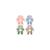 Doudou lapin doux avec longues oreilles - 28 cm Bleu+Marron+Rose+Vert 11 - vertbaudet enfant 