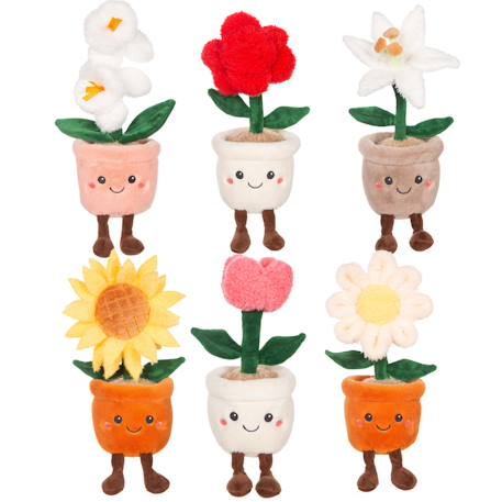 Peluche - peluche fleur tournesol avec pot orange – mimi flowers – 24 cm Orange 2 - vertbaudet enfant 