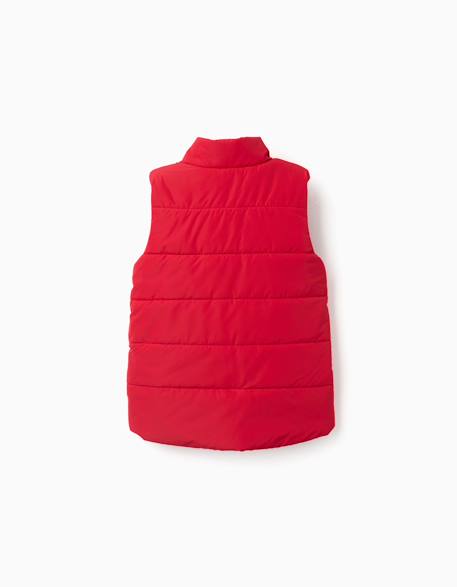 Doudoune sans manches avec doublure en polaire et poches Bleu foncé+Rouge 7 - vertbaudet enfant 