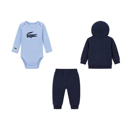 Ensemble de survêtement bébé en coton Bleu ciel+Bleu marine, bleu ciel+Rose clair+Viennois, blanc 6 - vertbaudet enfant 