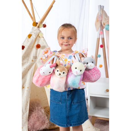 Peluche - peluche girly bag fashionista – licorne rose et blanche avec sac et détails argentés – 18 cm Blanc 5 - vertbaudet enfant 