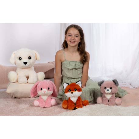 Peluche puppy eyes pets - chien rose poudré et gris - 22 cm Rose 5 - vertbaudet enfant 