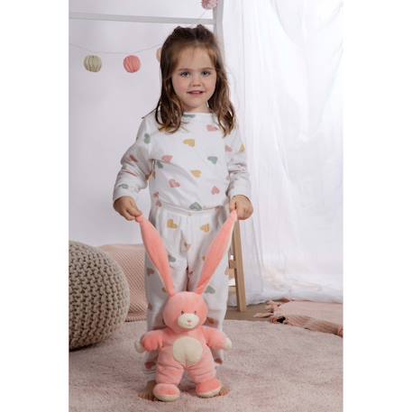Doudou lapin doux avec longues oreilles - 28 cm Bleu+Marron+Rose+Vert 9 - vertbaudet enfant 