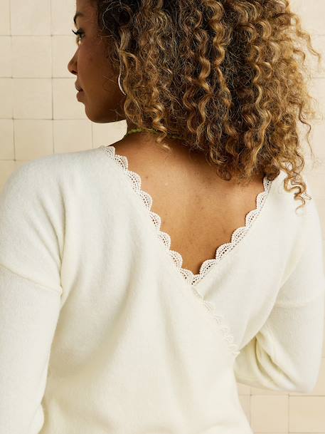 Pull devant/dos grossesse et allaitement beige+Blanc 13 - vertbaudet enfant 