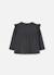 T-shirt fille en maille avec broderie fleur Gris 2 - vertbaudet enfant 