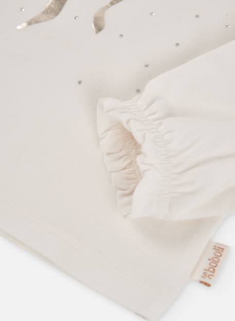 T-shirt fille en maille avec noeud Blanc 4 - vertbaudet enfant 
