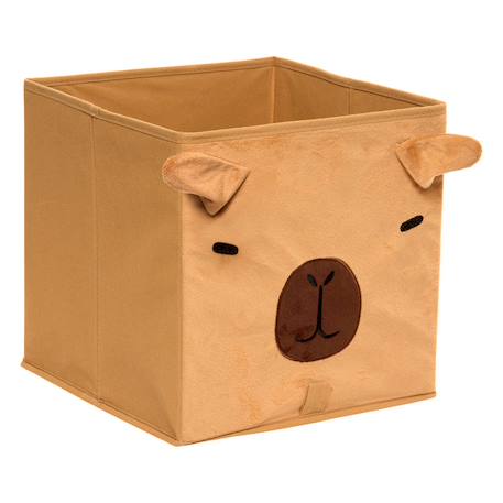 Panier de rangement pliable capybara - joey Marron 2 - vertbaudet enfant 
