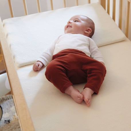 Plan incliné 10° coton bio pour berceau Écru 3 - vertbaudet enfant 