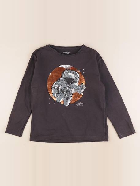 Tee-shirt - 8 ans Gris 1 - vertbaudet enfant 