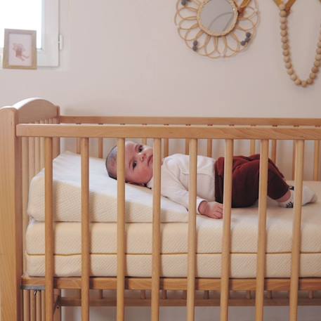 Plan incliné 10° coton bio pour berceau Écru 4 - vertbaudet enfant 