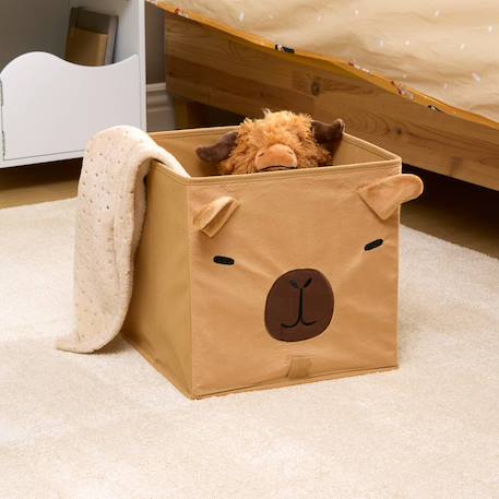 Panier de rangement pliable capybara - joey Marron 1 - vertbaudet enfant 