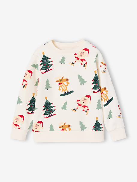 Sweat col rond garçon écru 1 - vertbaudet enfant 