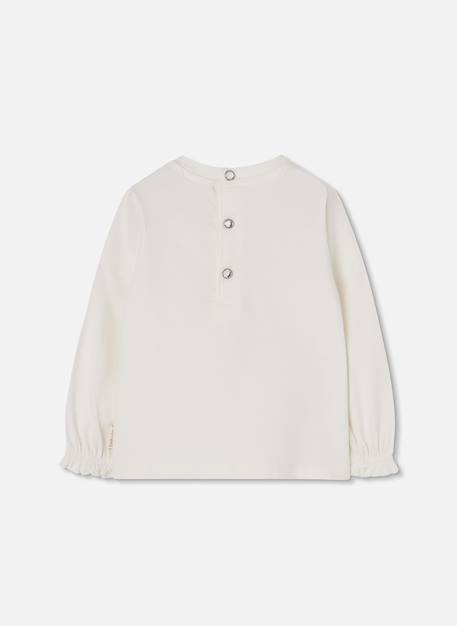 T-shirt fille en maille avec noeud Blanc 2 - vertbaudet enfant 