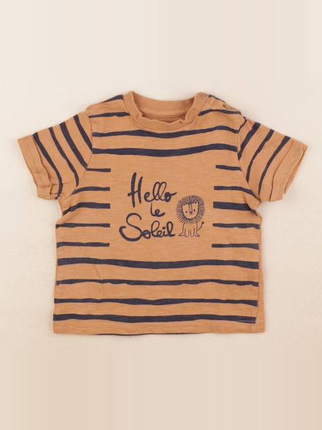 Tee-shirt - 9 mois Marron 1 - vertbaudet enfant 