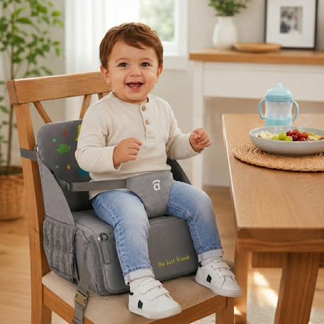 Chaise haute de voyage - sac hummus dino Gris 2 - vertbaudet enfant 