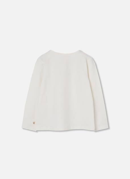 T-shirt fille en maille avec message Blanc 3 - vertbaudet enfant 